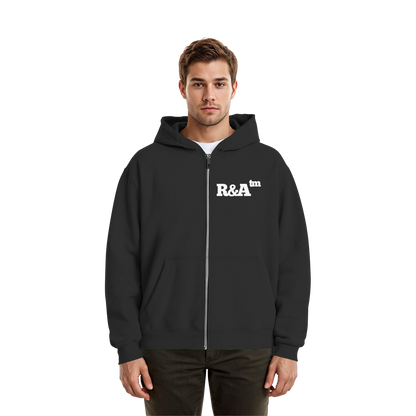 BASIC ZIPPER R&A Schwarz Vorderseite Oversize Zipper Die Gebrüder R&A