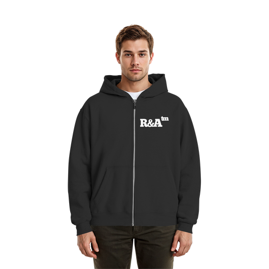 BASIC ZIPPER R&A Schwarz Vorderseite Oversize Zipper Die Gebrüder R&A