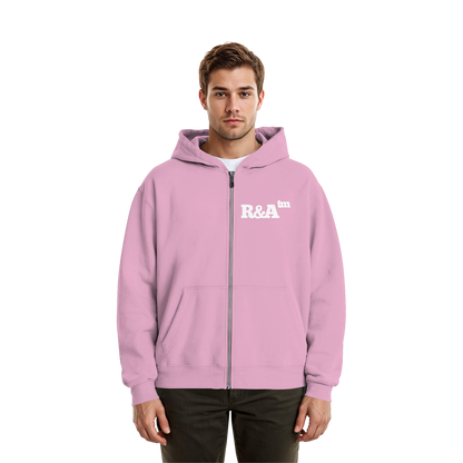 BASIC ZIPPER R&A Soft Pink Vorderseite Oversize Zipper Die Gebrüder R&A