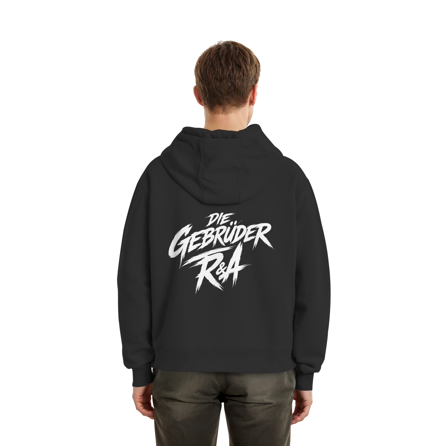 BASIC HOODIE R&A Schwarz Rückseite Oversize Hoodie Die Gebrüder R&A