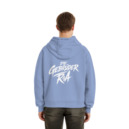 BASIC HOODIE R&A Powder Blue Rückseite Oversize Hoodie Die Gebrüder R&A