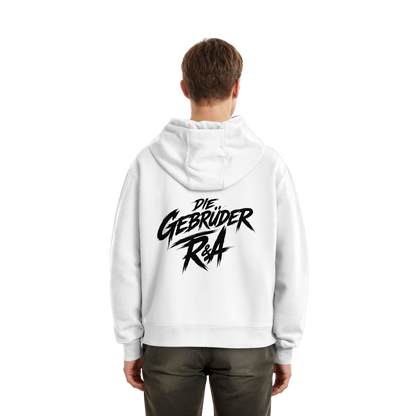 BASIC HOODIE R&A Weiß Rückseite Oversize Hoodie Die Gebrüder R&A