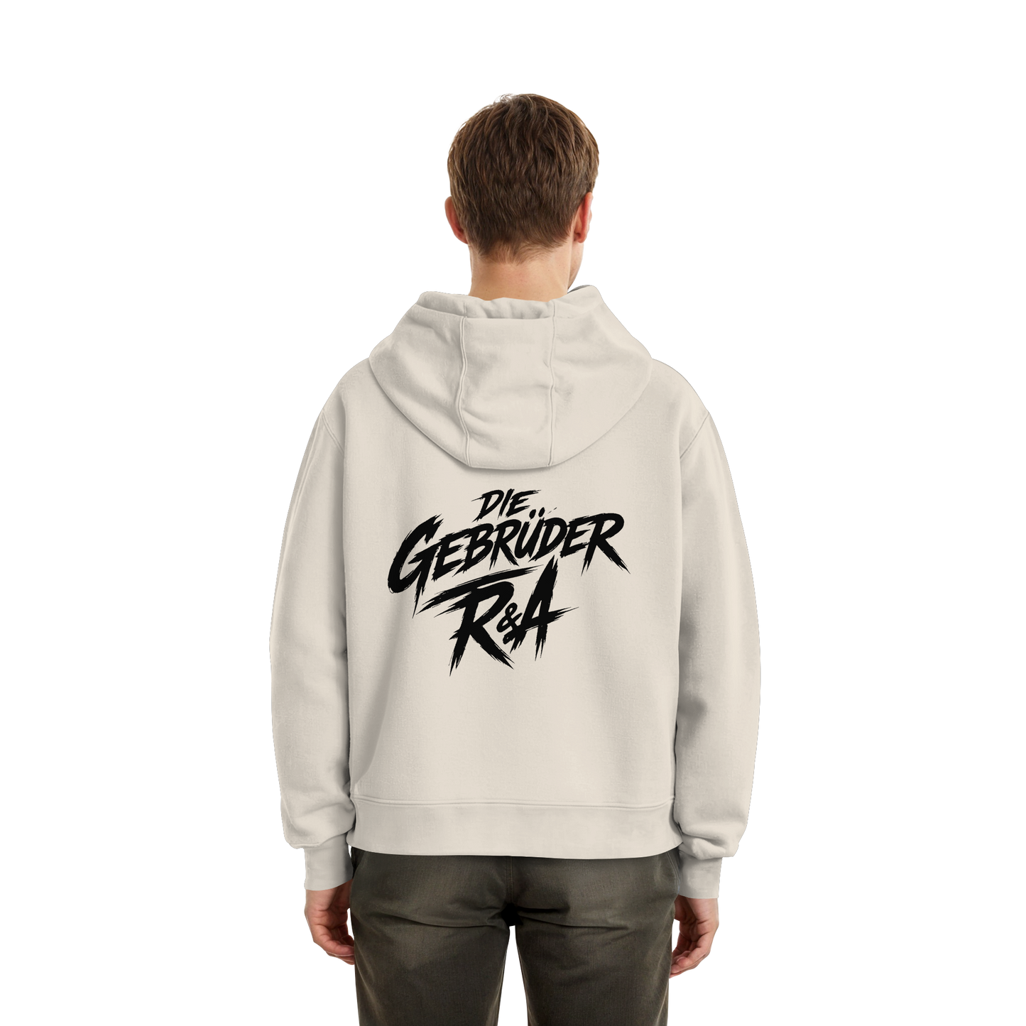 BASIC HOODIE R&A White Sand Rückseite Oversize Hoodie Die Gebrüder R&A
