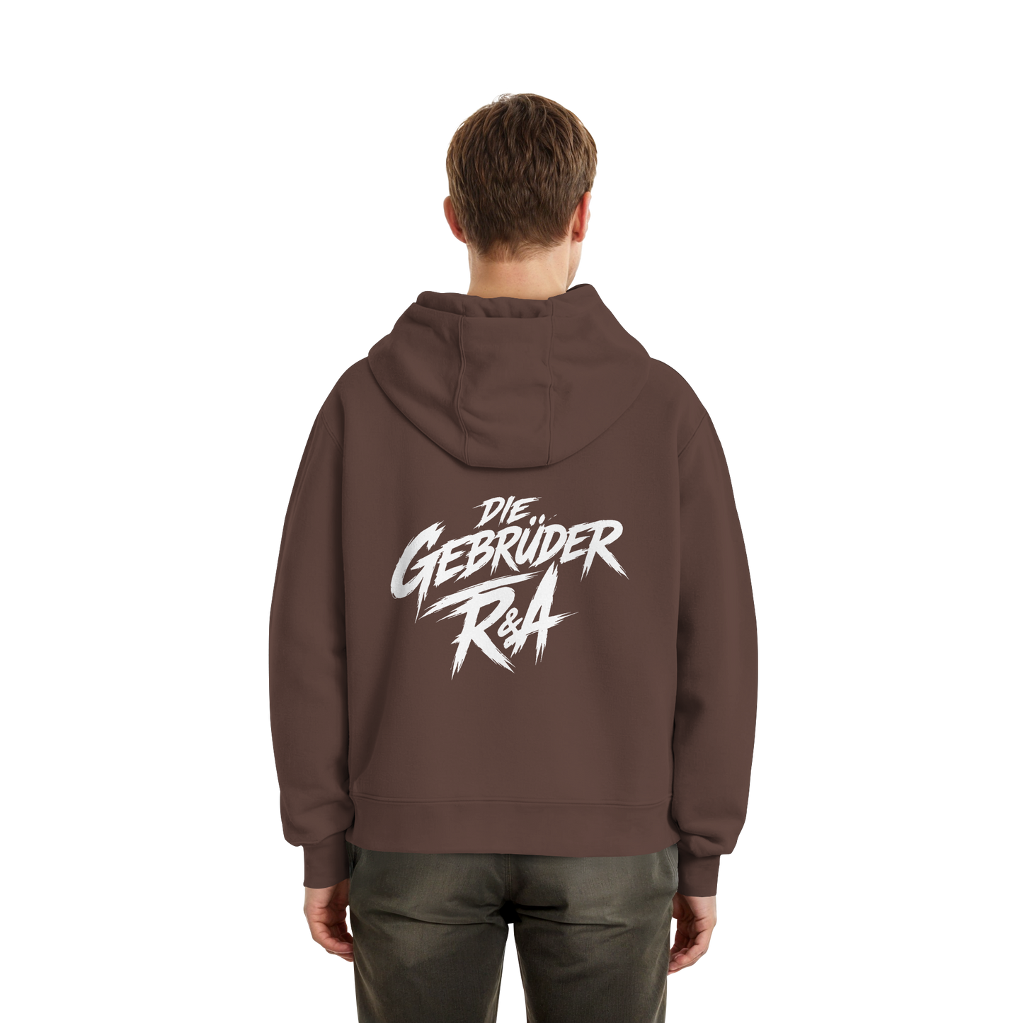 BASIC ZIPPER R&A Chocolate Brown Rückseite Oversize Zipper Die Gebrüder R&A