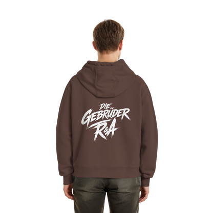 BASIC ZIPPER R&A Chocolate Brown Rückseite Oversize Zipper Die Gebrüder R&A