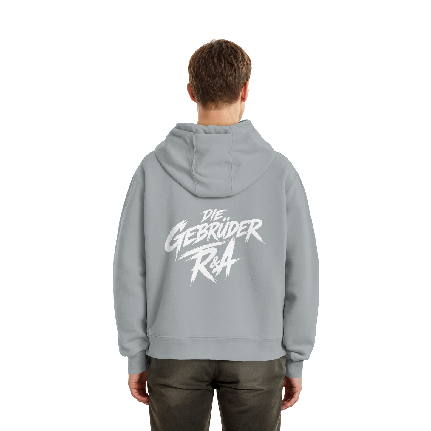 BASIC ZIPPER R&A Light Asphalt Rückseite Oversize Zipper Die Gebrüder R&A