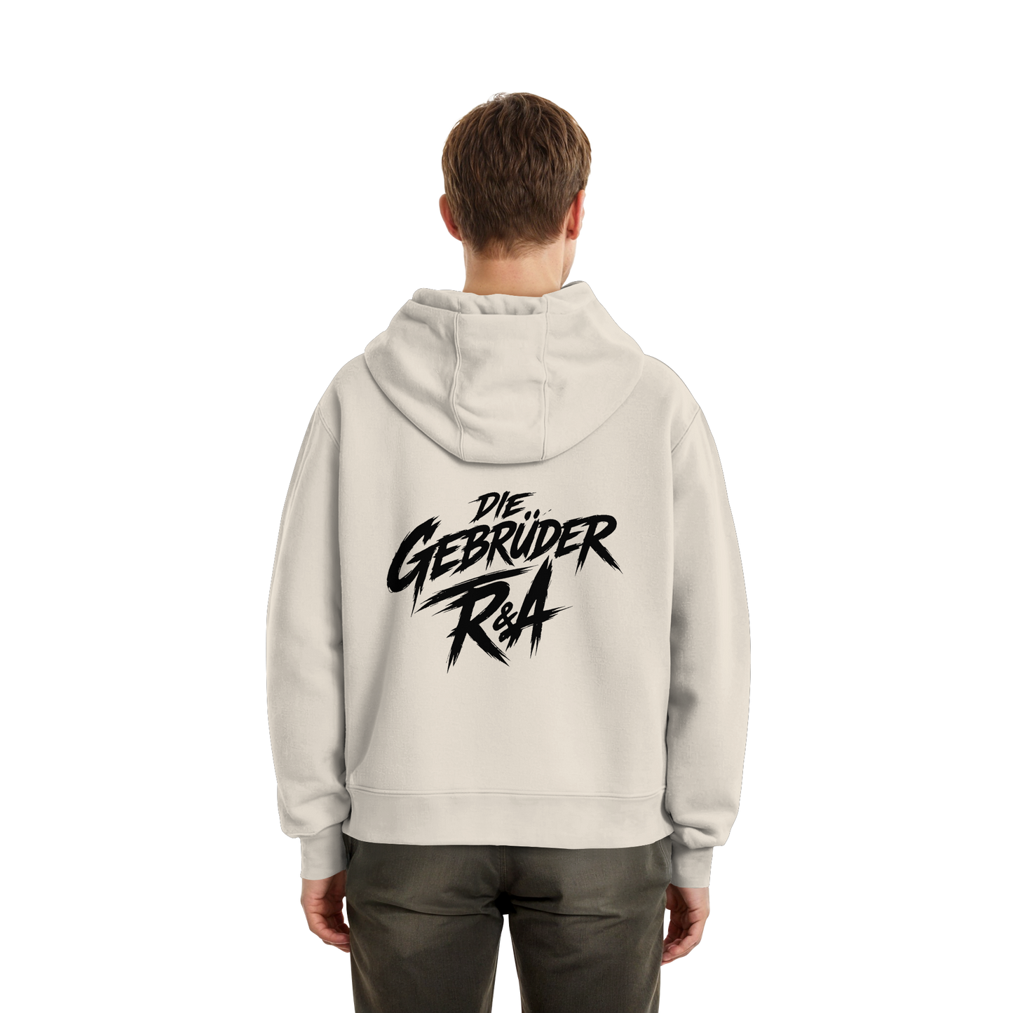 BASIC ZIPPER R&A White Sand Rückseite Oversize Zipper Die Gebrüder R&A