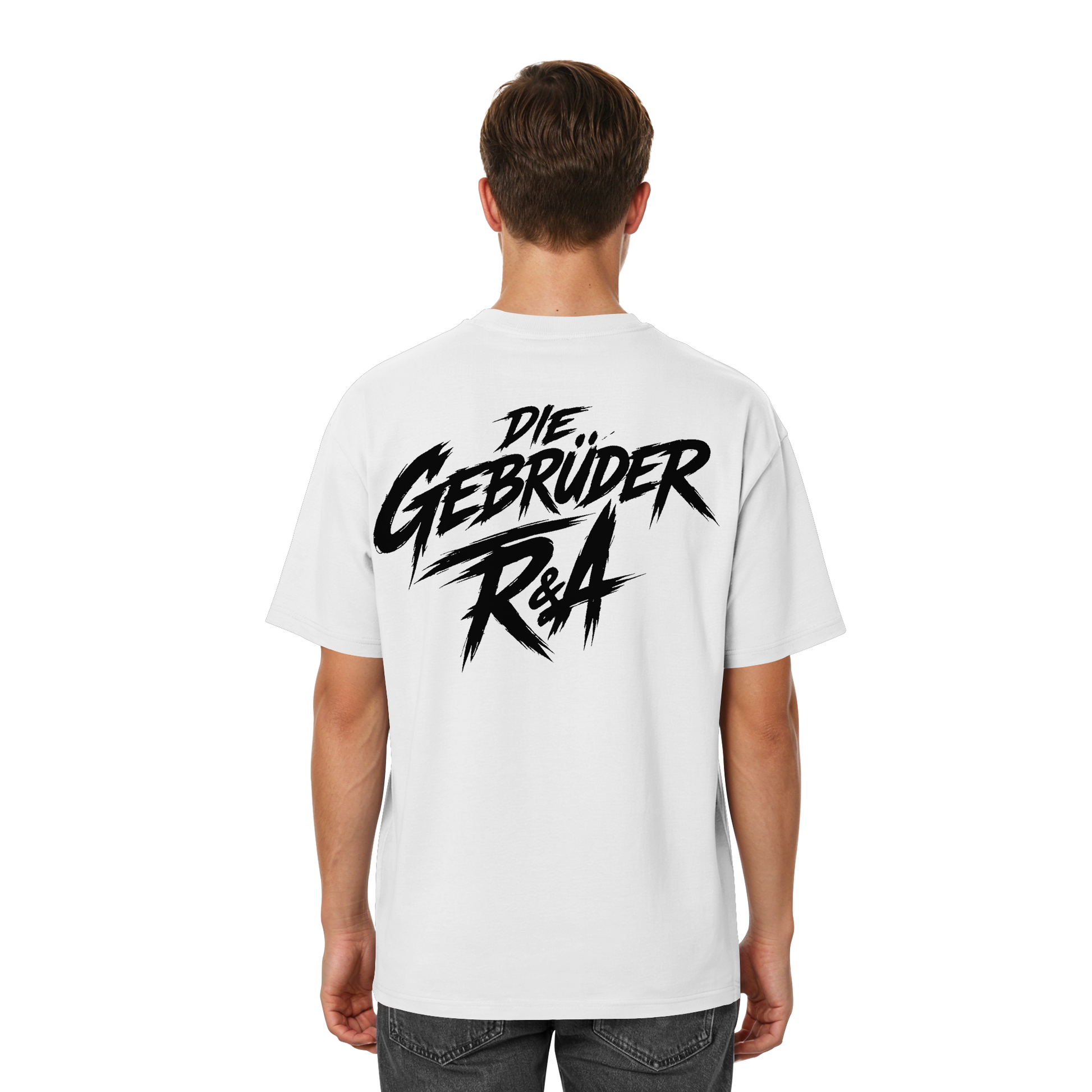 BASIC T-SHIRT R&A Weiß Rückseite Oversized T-Shirt Die Gebrüder R&A