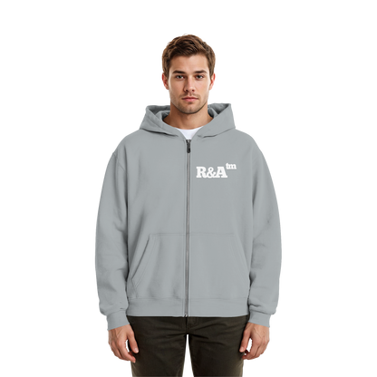BASIC ZIPPER R&A Light Asphalt Vorderseite Oversize Zipper Die Gebrüder R&A