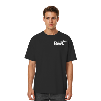 BASIC T-SHIRT R&A Schwarz Vorderseite Oversized T-Shirt Die Gebrüder R&A