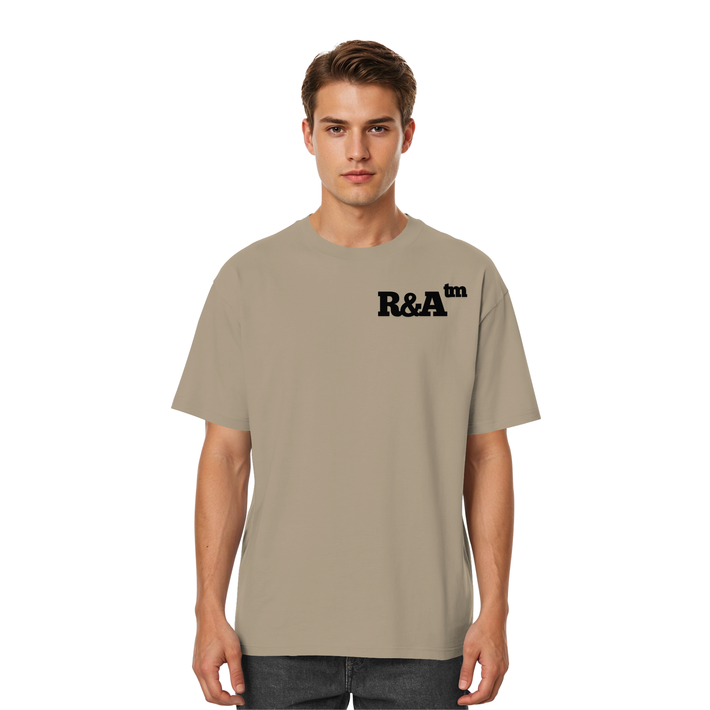 BASIC T-SHIRT R&A Mastic Vorderseite Oversized T-Shirt Die Gebrüder R&A